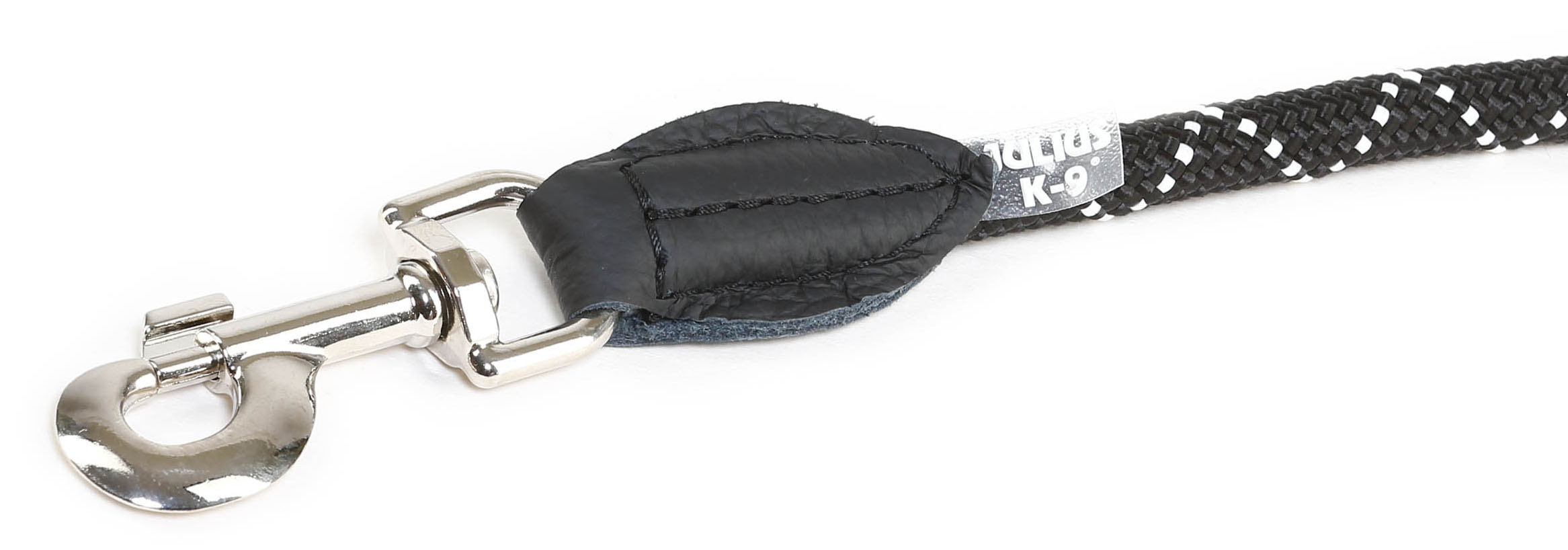 Julius K9 IDC Führleine, 12 mm x 2m, rund mit Karabiner, schwarz / fluoreszierend Strapazierfähige schwarze Hundeleine mit stabilem Metallclip und geflochtenem Design für sichere Kontrolle.